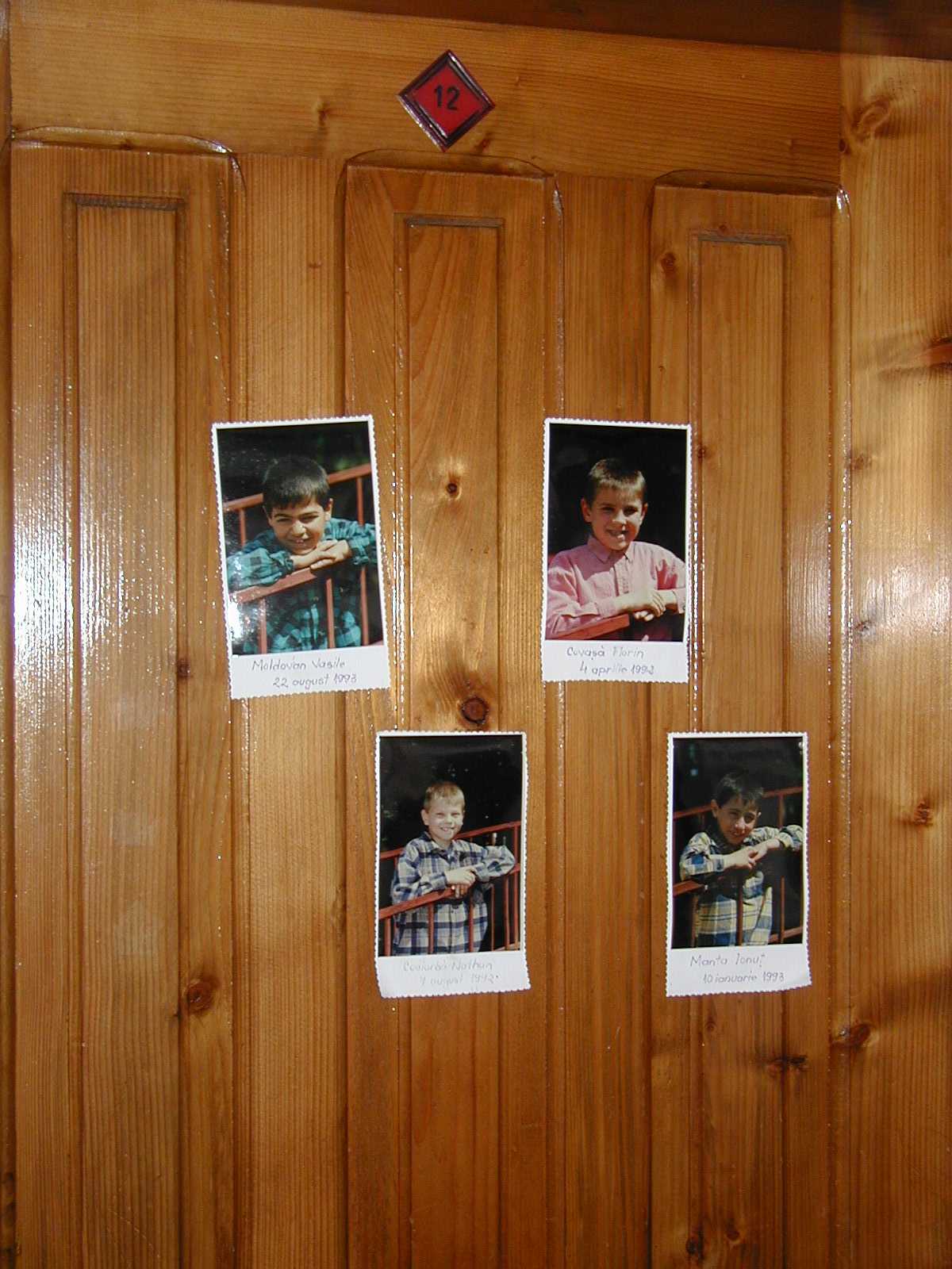 The children decorated the door to their rooms with pictures.